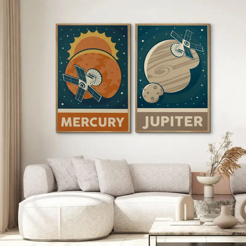 1pc Retro Solar System Planet  - đánh giá và giá Star Map Poster