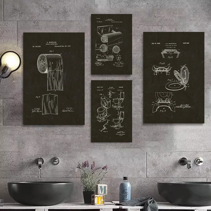 Modern Toilet Paper Blueprint  - đánh giá và giá Star Map Poster