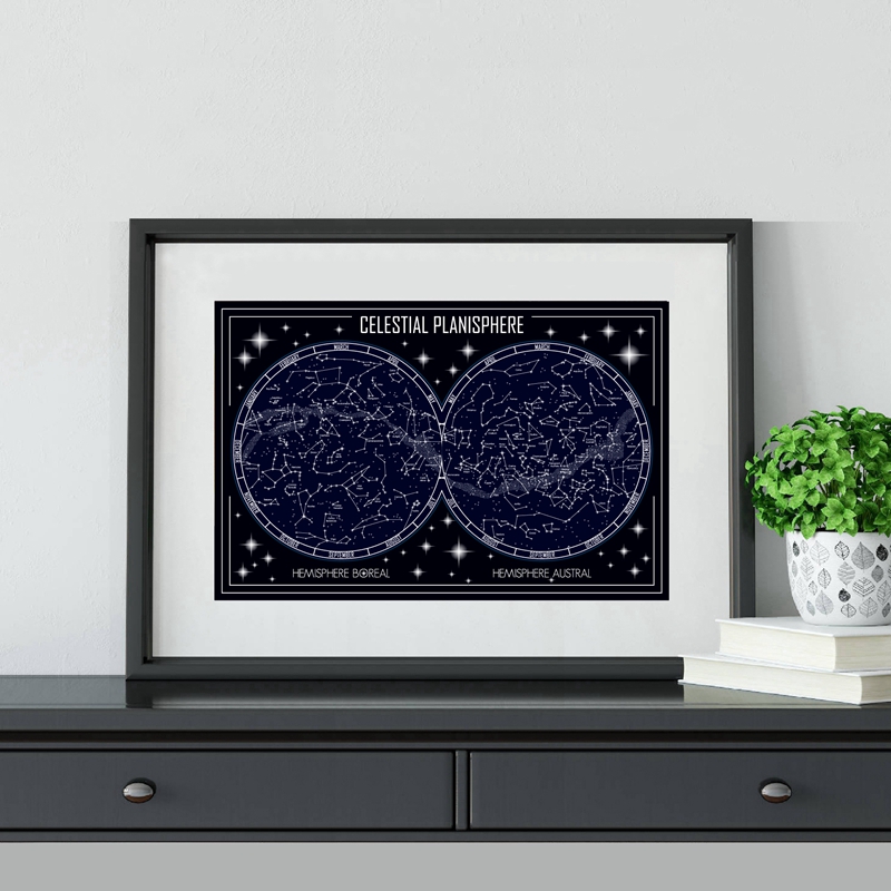 Thiên Planisphere Bản Đồ Vải P - đánh giá và giá Star Map Poster